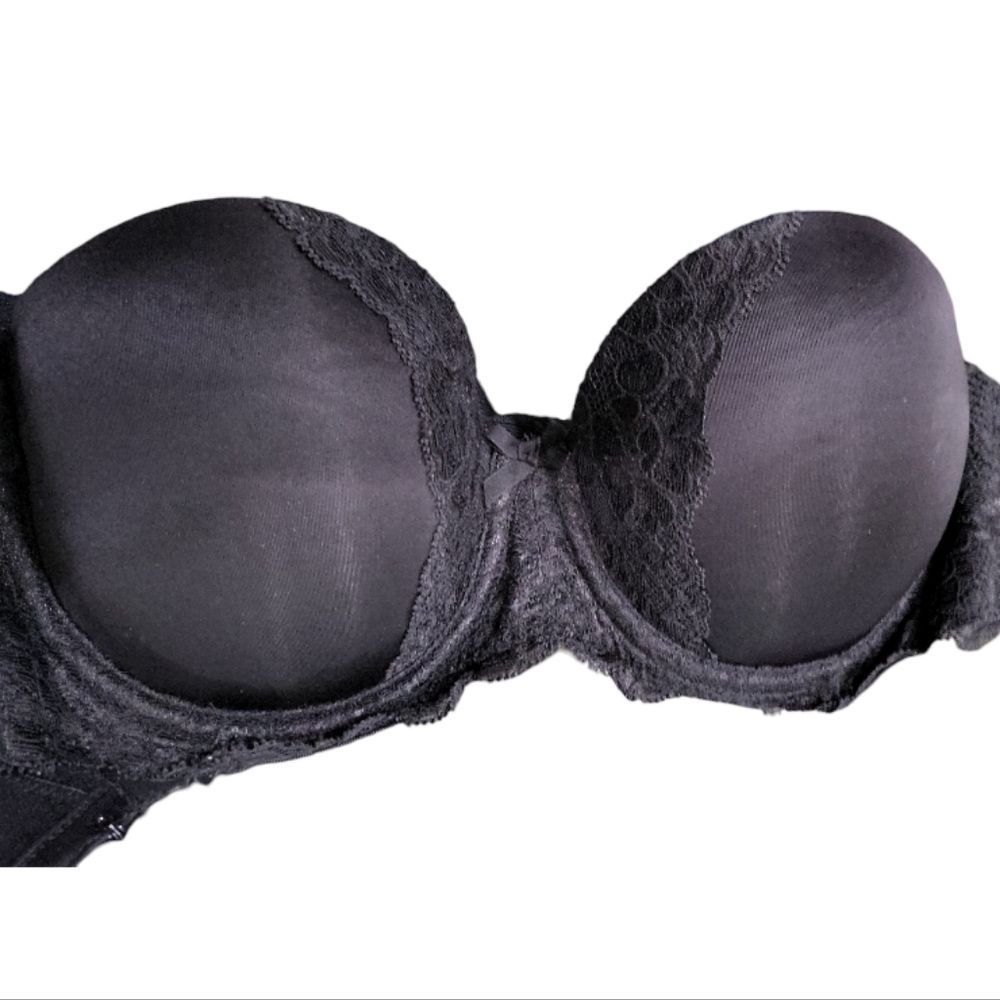 VICTORIA'S SECRET Black‎ Lace "Dream Angels" Multi-way Strapless Bra 32D